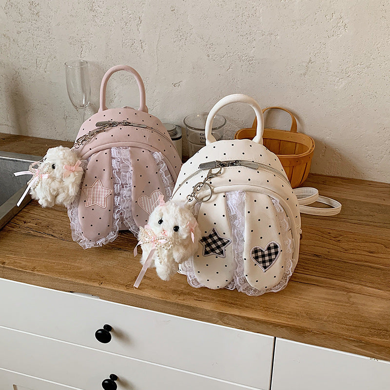Cute backpack with detailed bunny ears applique Bowlift