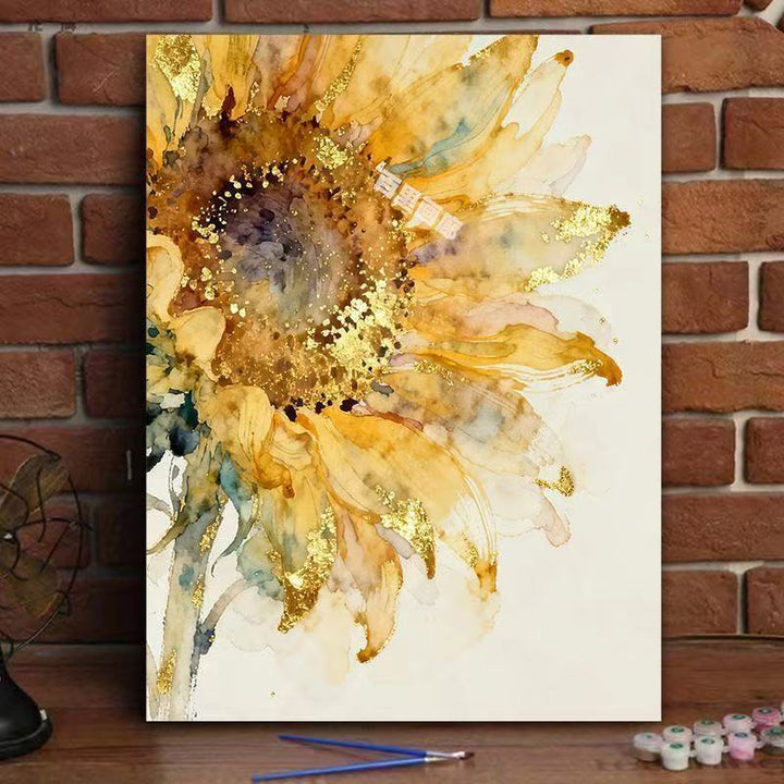 Elegant Sunflower Watercolor Canvas Art Bowlift