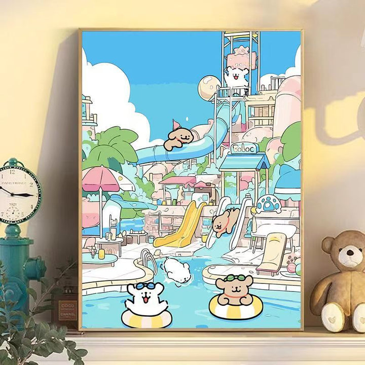 Playful Cartoon Dog Wall Art Bowlift