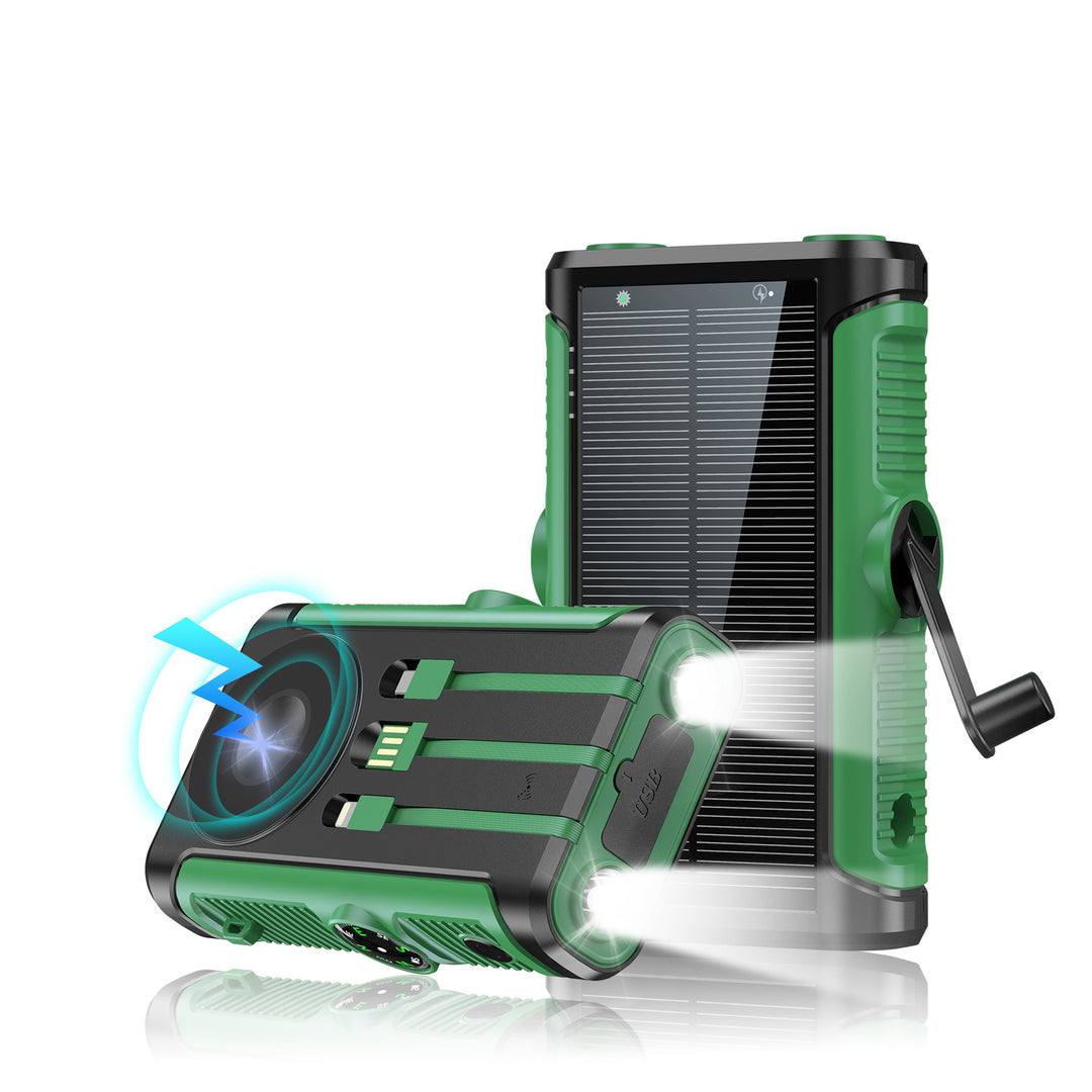 Multifunctional Solar Powerbank with Hand Crank Bowlift