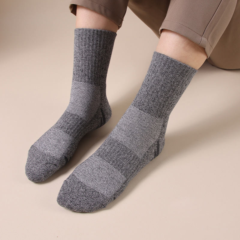Cushioned Terry-Lined Non-Slip Grip Crew Socks with Plush Insole Bowlift