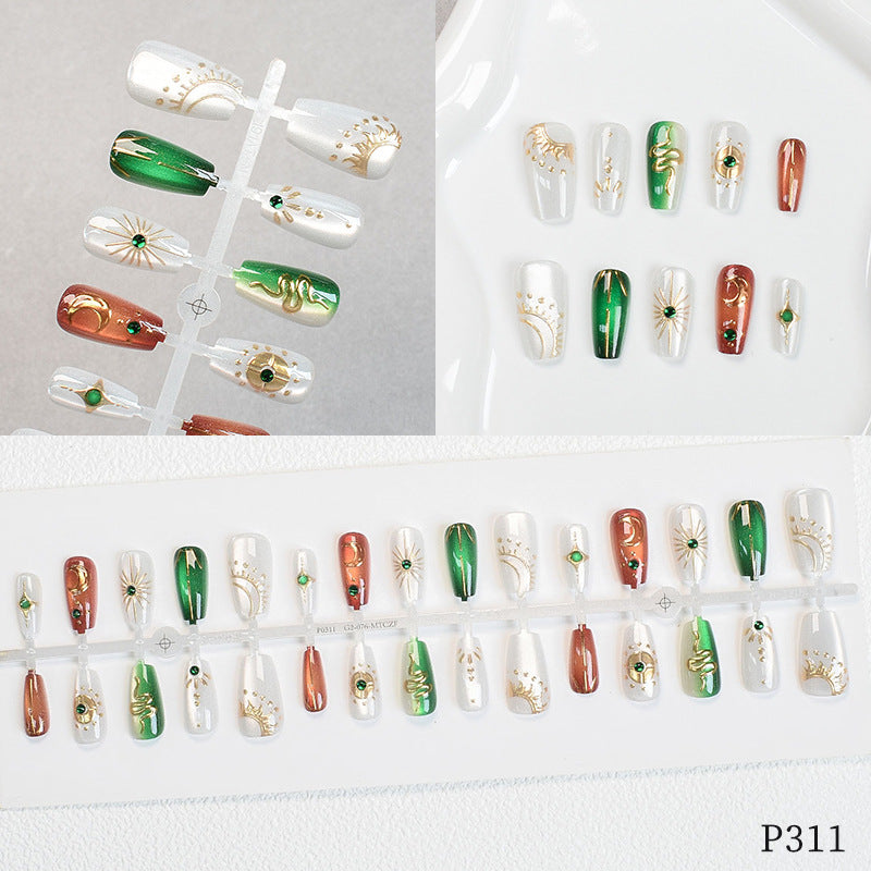 Elegant Floral Design Press-On Nails Bowlift