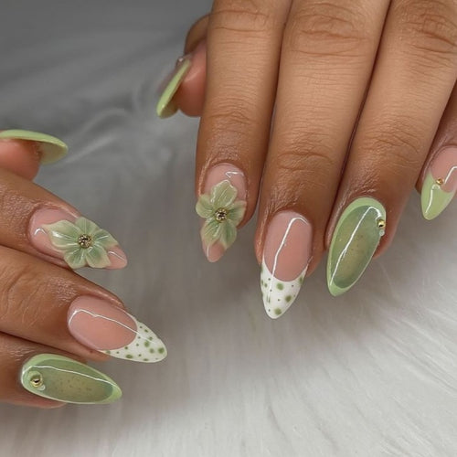 Nature-Inspired Press-On Nail Art Set Bowlift
