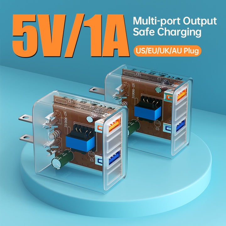 Compact dual-port USB wall charger with smart IC fast charging and foldable plug Bowlift