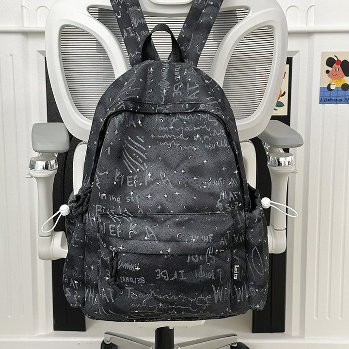 Trendy Script Print Backpack Bowlift