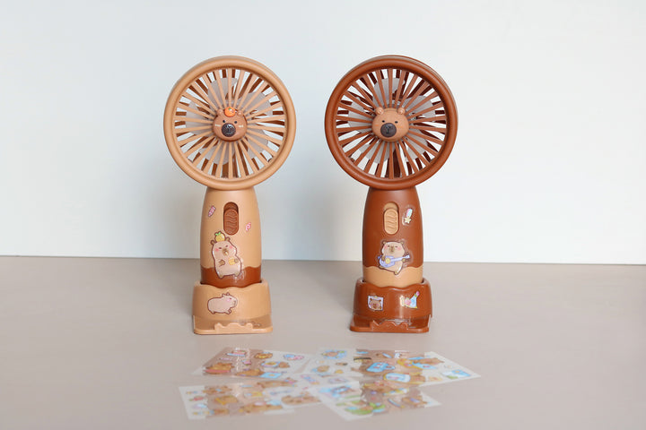 Unisex Handheld Fan with Animal Design and Customizable Stickers Bowlift