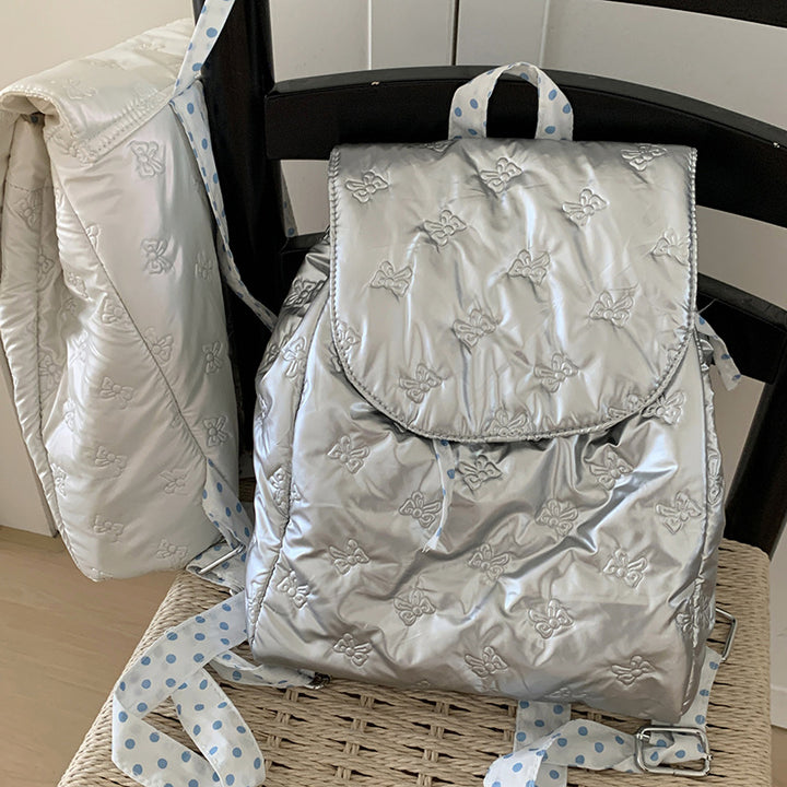Backpack with velvet-soft upper material and elegant flap closure Bowlift
