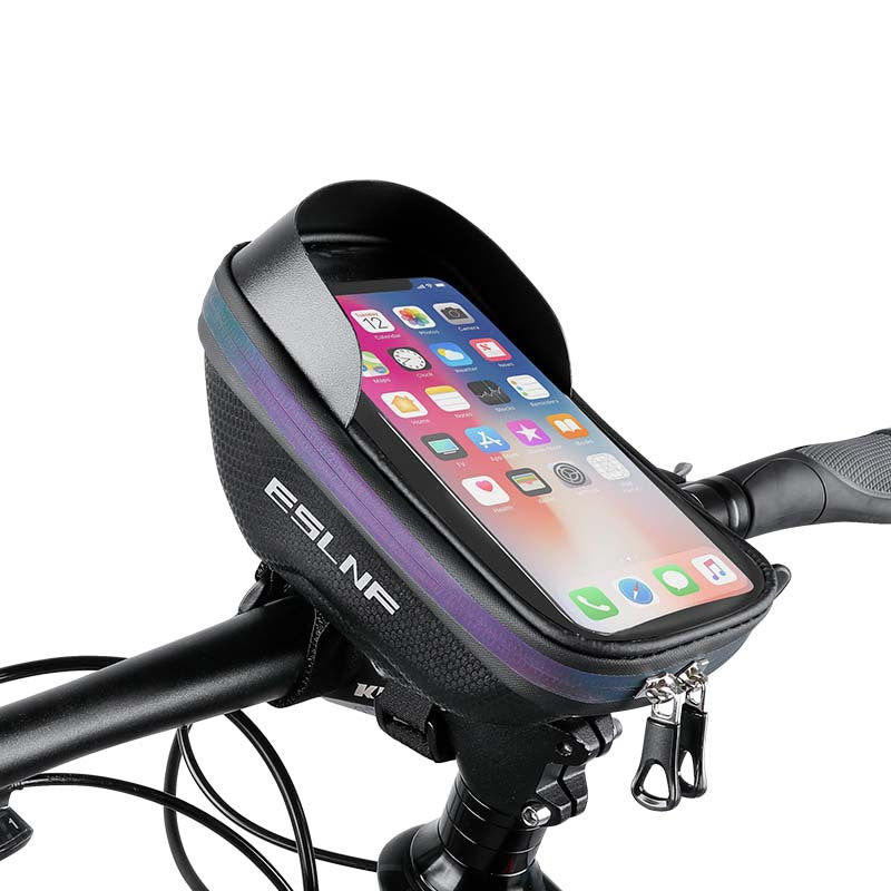 hard shell waterproof handlebar phone bag with touchscreen mount Bowlift