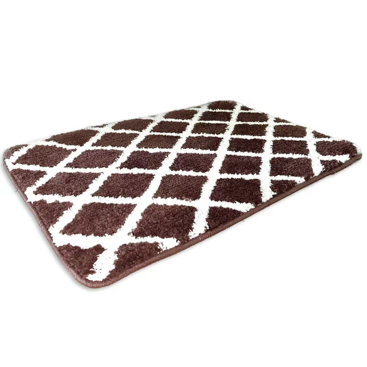 Luxurious Diamond Pattern Bathroom Mat
