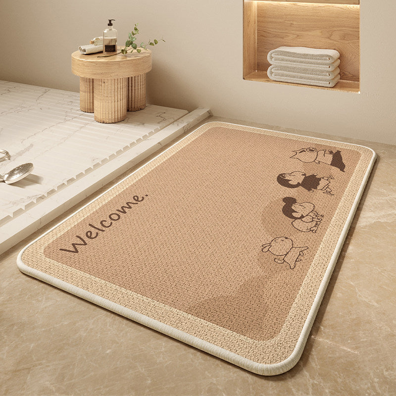 Cartoon Dog-Themed Bath Mat Bowlift