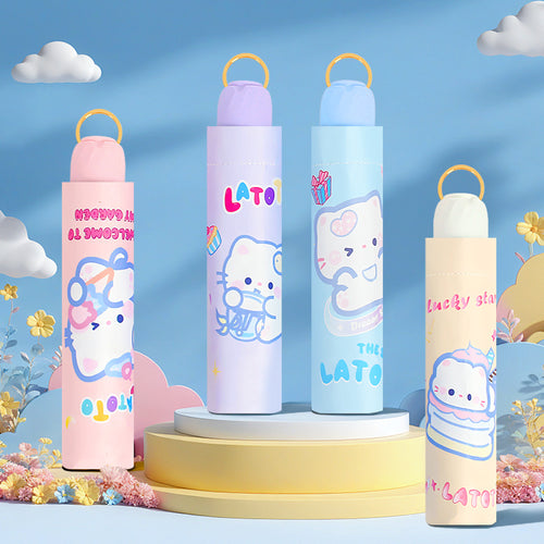 Women Folding Umbrella with Cute Animal Design Bowlift