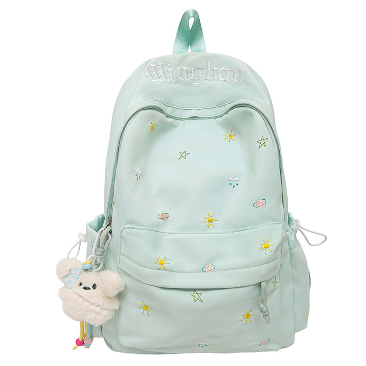 Whimsical Embroidered Backpack Bowlift