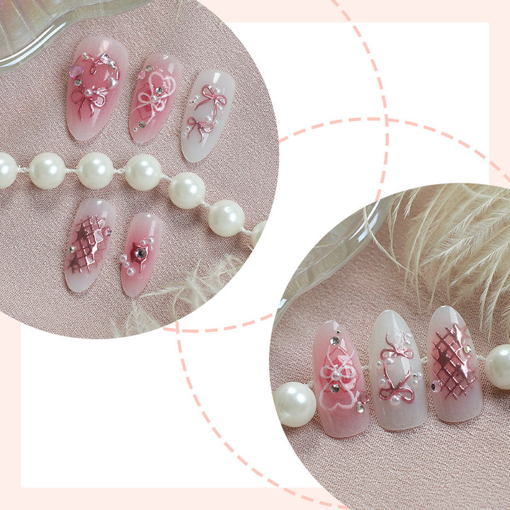 Nail art set with delicate flower and glitter designs Bowlift