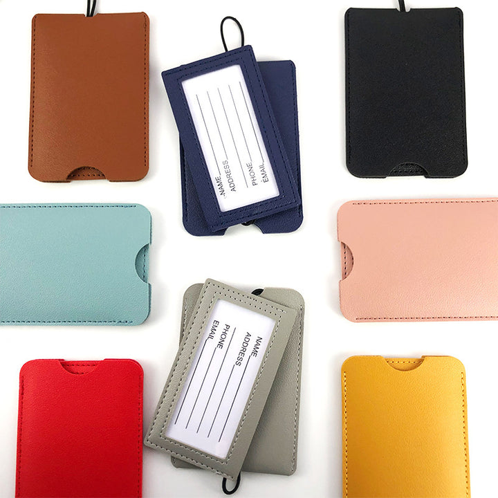 Premium Leather Travel Identification Holder Bowlift