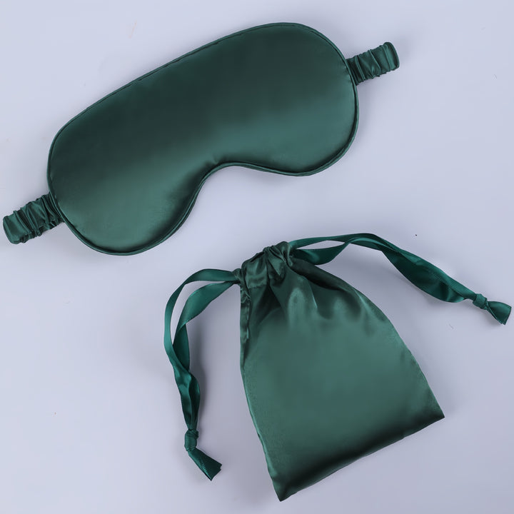 Women's nano silk sleep mask with padded eye area, adjustable elastic band, and storage pouch Bowlift
