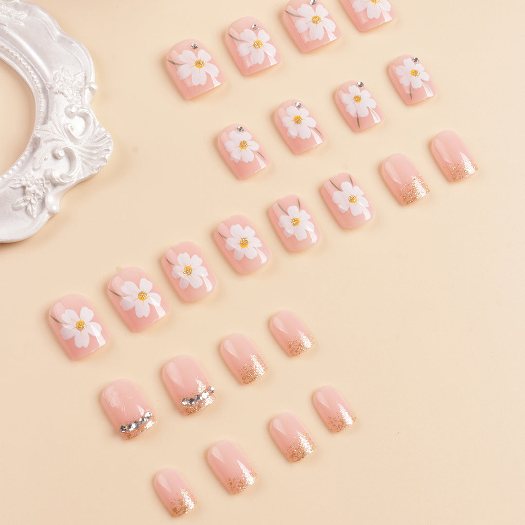 Floral Design Press-On Nail Art Tips Bowlift