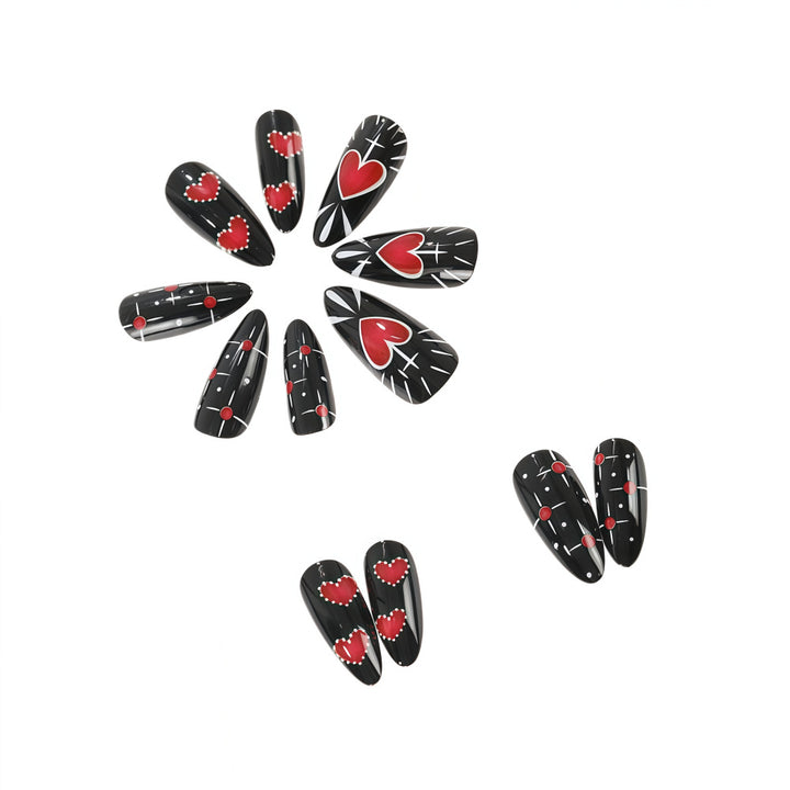 Creative heart design press-on nails Bowlift