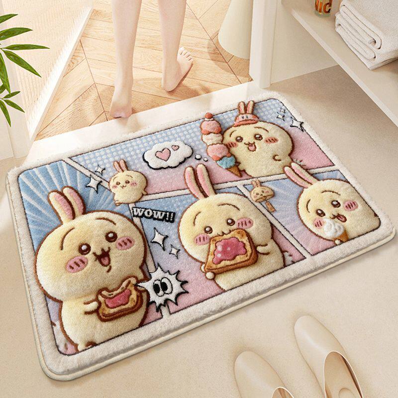 Cute Cartoon Animal-Themed Plush Bath Mat