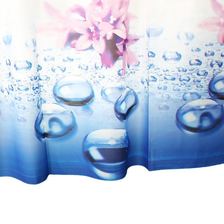 Floral Water-Resistant Shower Curtain Bowlift