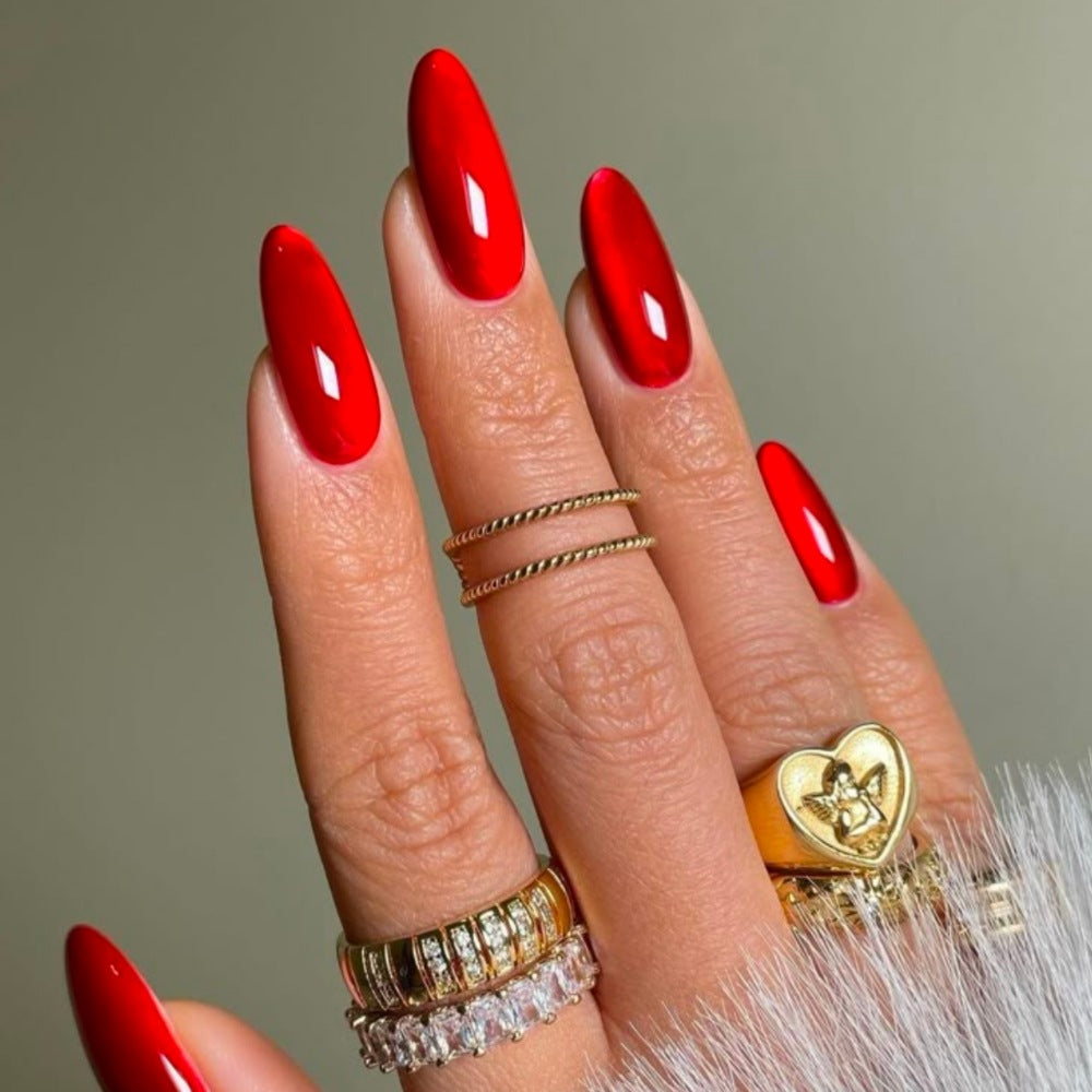 Glamorously Long Almond-Shaped Press-On Nails Bowlift