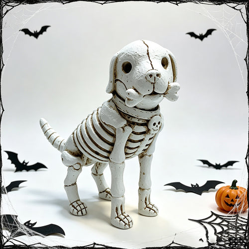 Decorative Dog Skeleton Figurine Bowlift