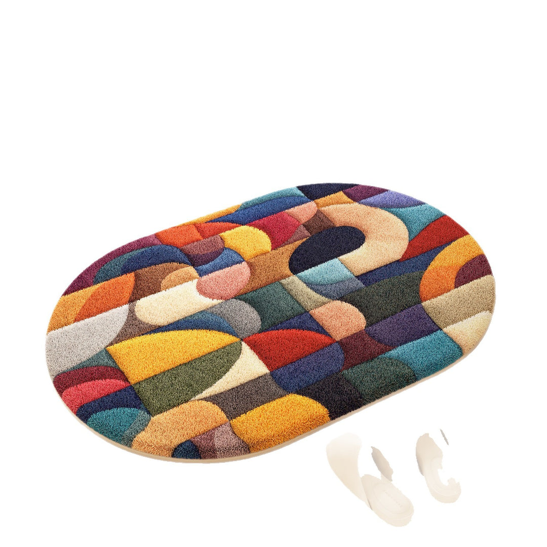 Colorful Geometric Design Bath Mat Bowlift