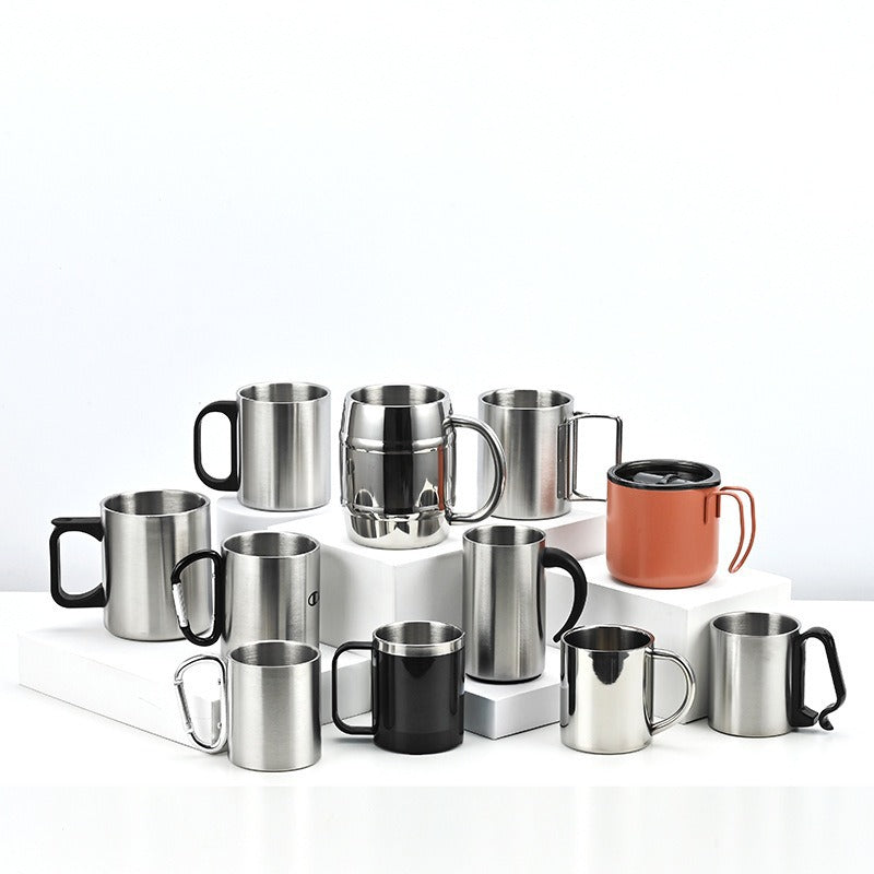 Women's Stainless Steel Coffee Mug with Carabiner Handle Bowlift