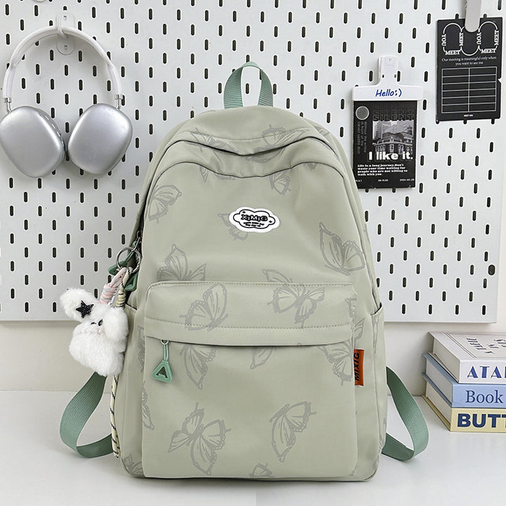 Butterfly Print Casual School Backpack