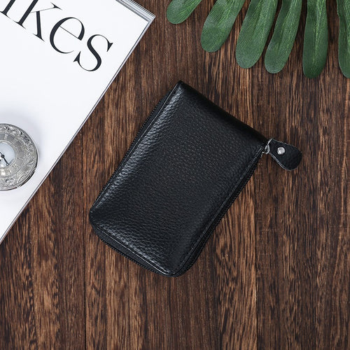 Textured Leather Zip Pouch