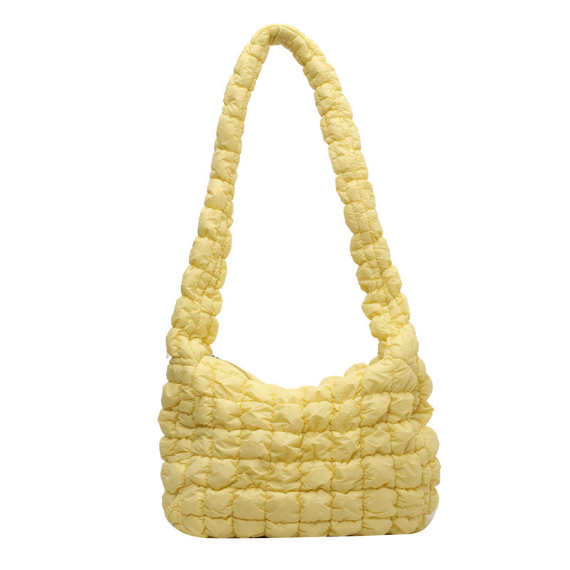 Textured Quilted Shoulder Bag Bowlift