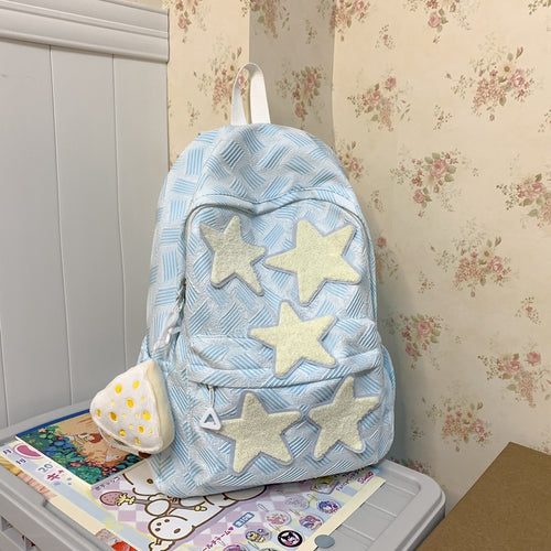 Whimsical Star-Embroidered Backpack