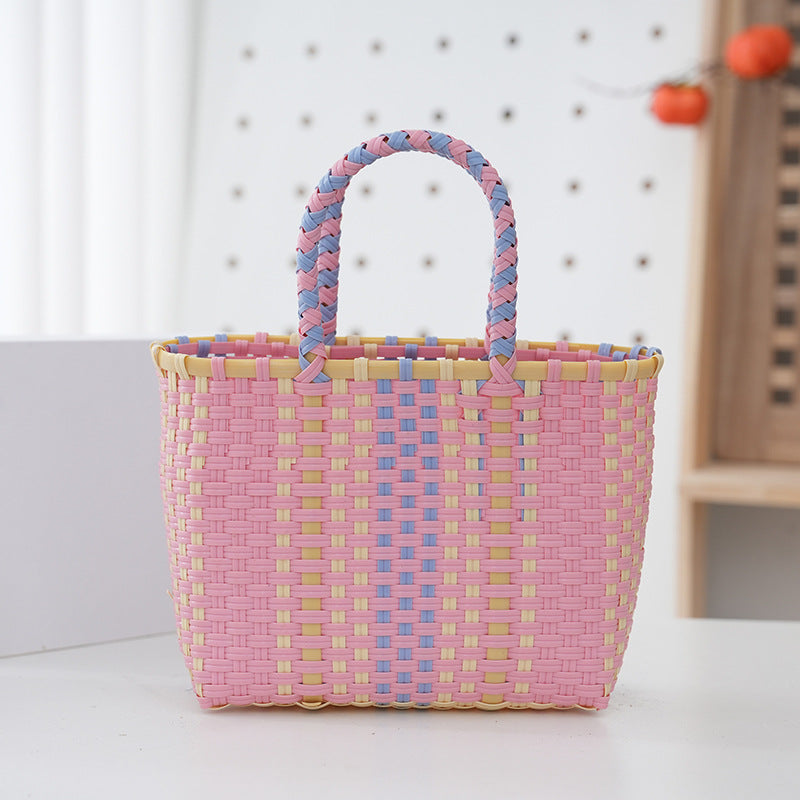 Handbag Made of Durable Plastic Fabric with Braided Design Bowlift