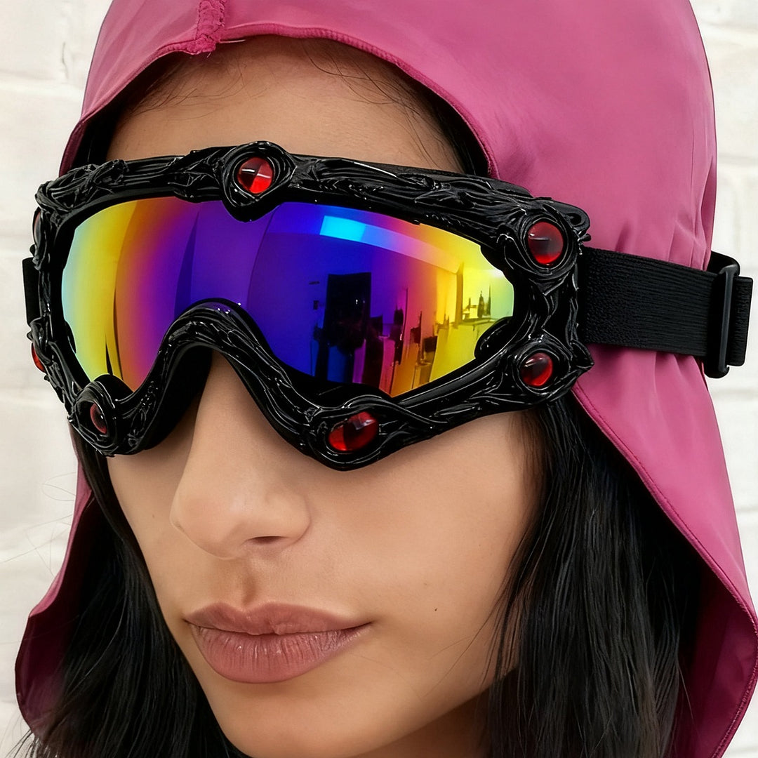 Women's ski goggles in a futuristic design with decorative details Bowlift