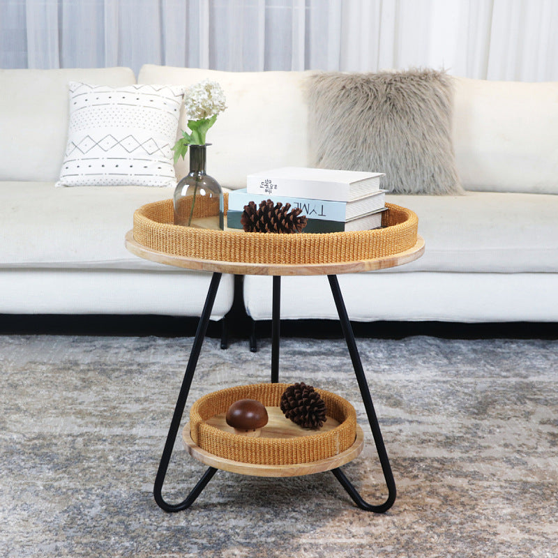 Decorative Round Woven Coffee Table Bowlift