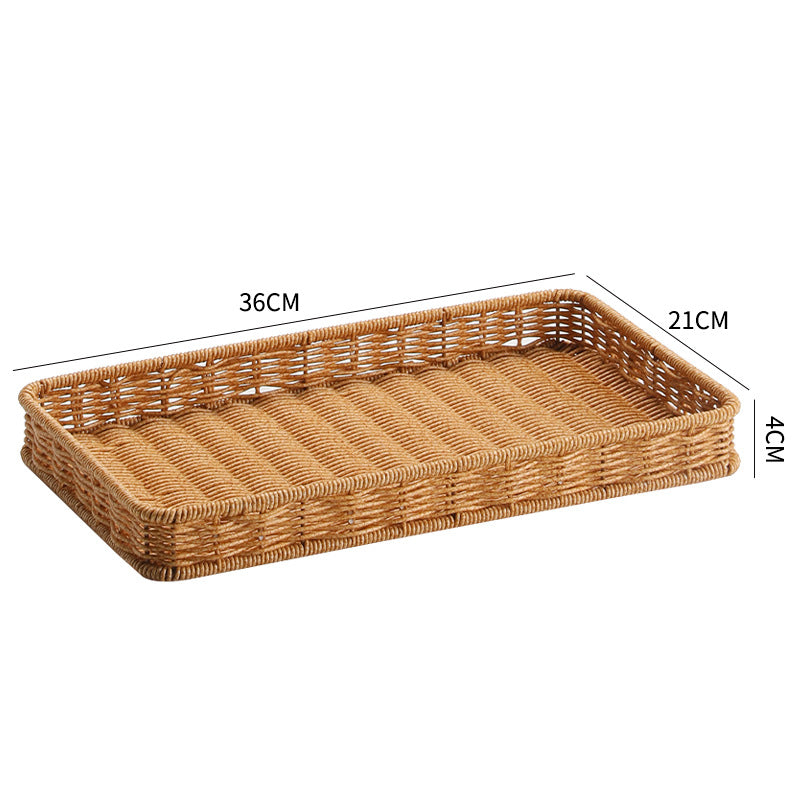 Unisex Rectangular Serving Basket made of handwoven natural material Bowlift