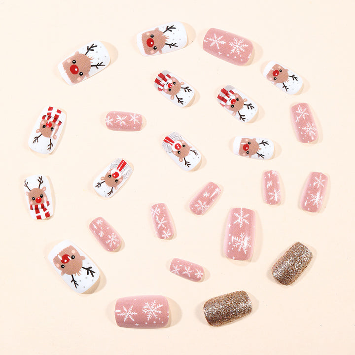 Festive 3D Reindeer Nail Art Extensions Bowlift