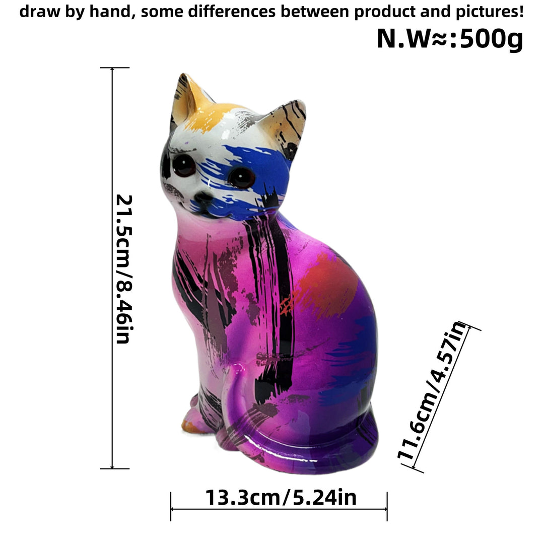 Artistic cat figurine in vibrant design Bowlift