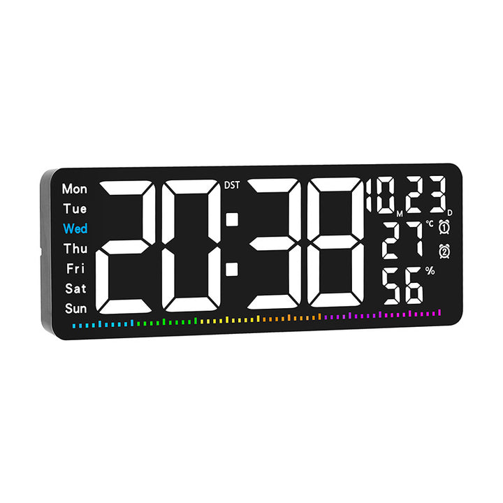 Digital alarm clock with large LED display and weather data Bowlift