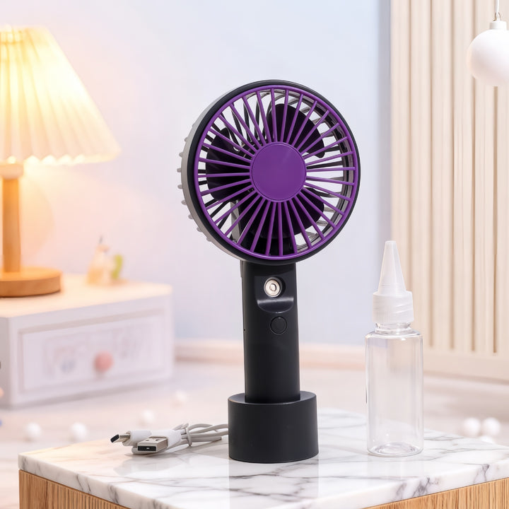Women Portable Hand Fan with Spray Function Bowlift