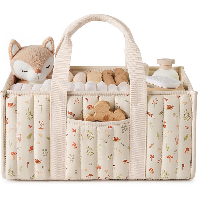 Storage basket with carrying handles and elegant floral pattern Bowlift