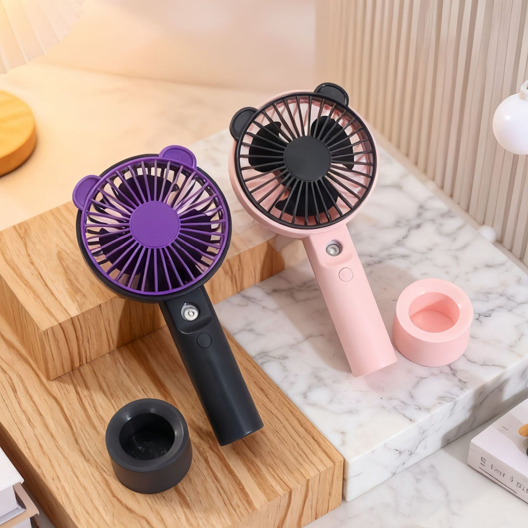 Ladies Portable Spray Fan with Ergonomic Design Bowlift