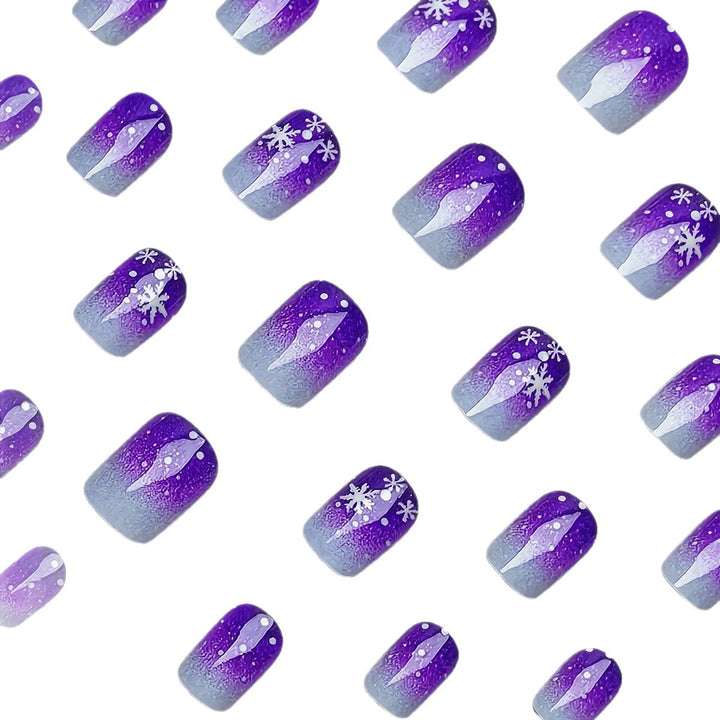 Sparkling Ombre Snowflake Nail Art Bowlift