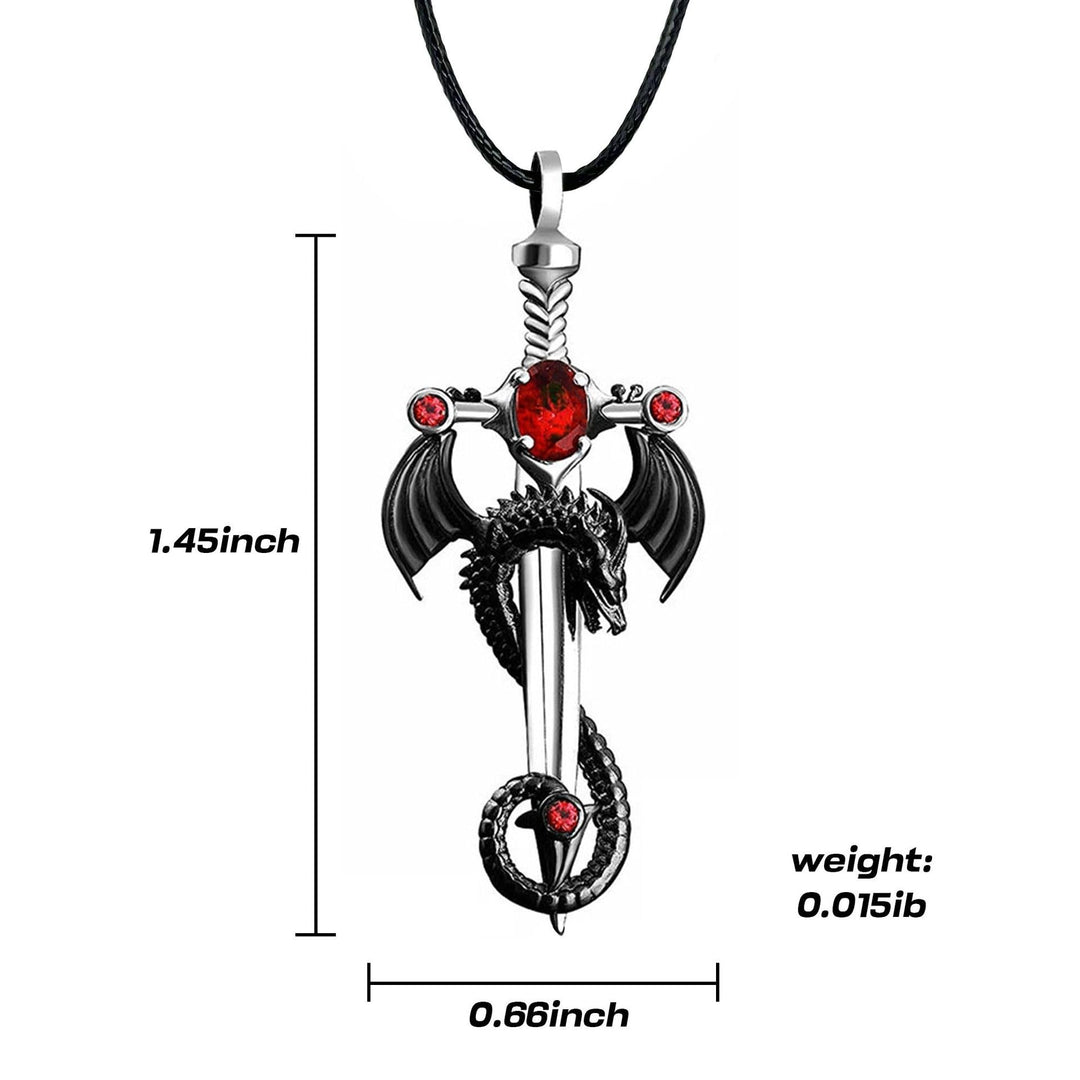 Dragon-Embellished Sword Pendant Necklace Bowlift