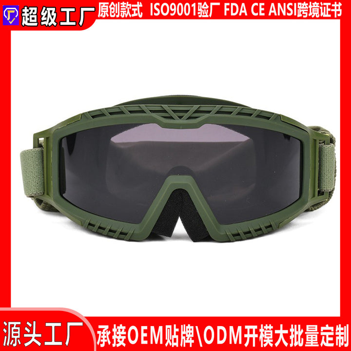 Tactical Ballistic Goggles with Anti-Fog Dual-Layer Lens and Adjustable Elastic Strap Bowlift