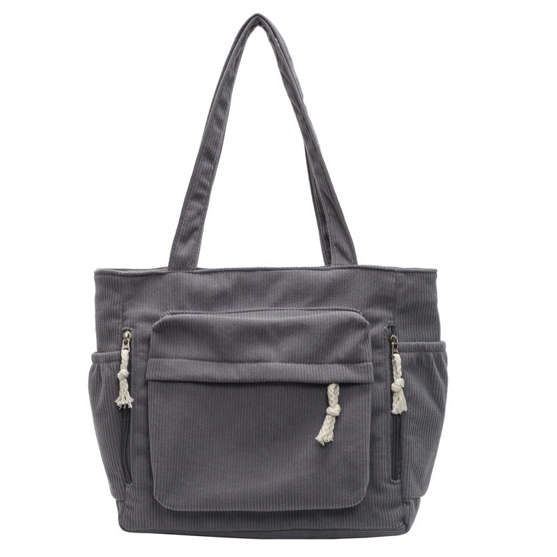 Textured Multi-Pocket Tote Bag Bowlift