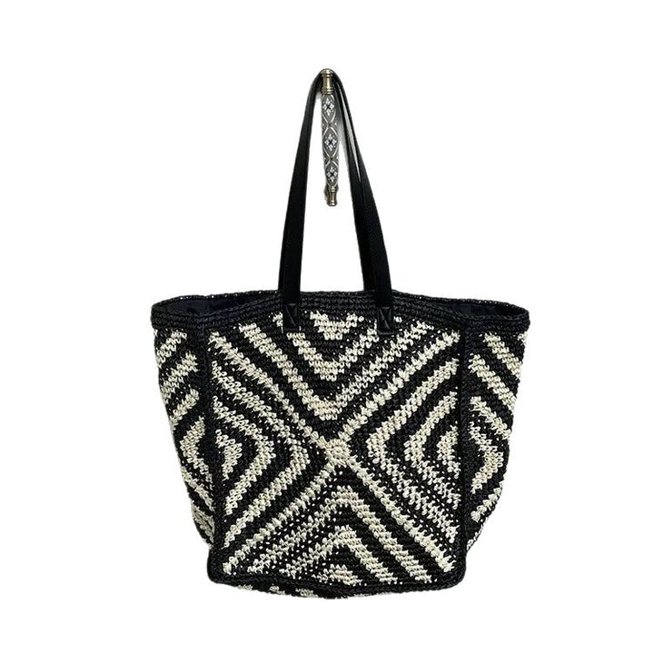 Designer basket bag with graphic pattern Bowlift