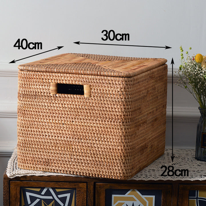 Women rectangular rattan storage basket Bowlift