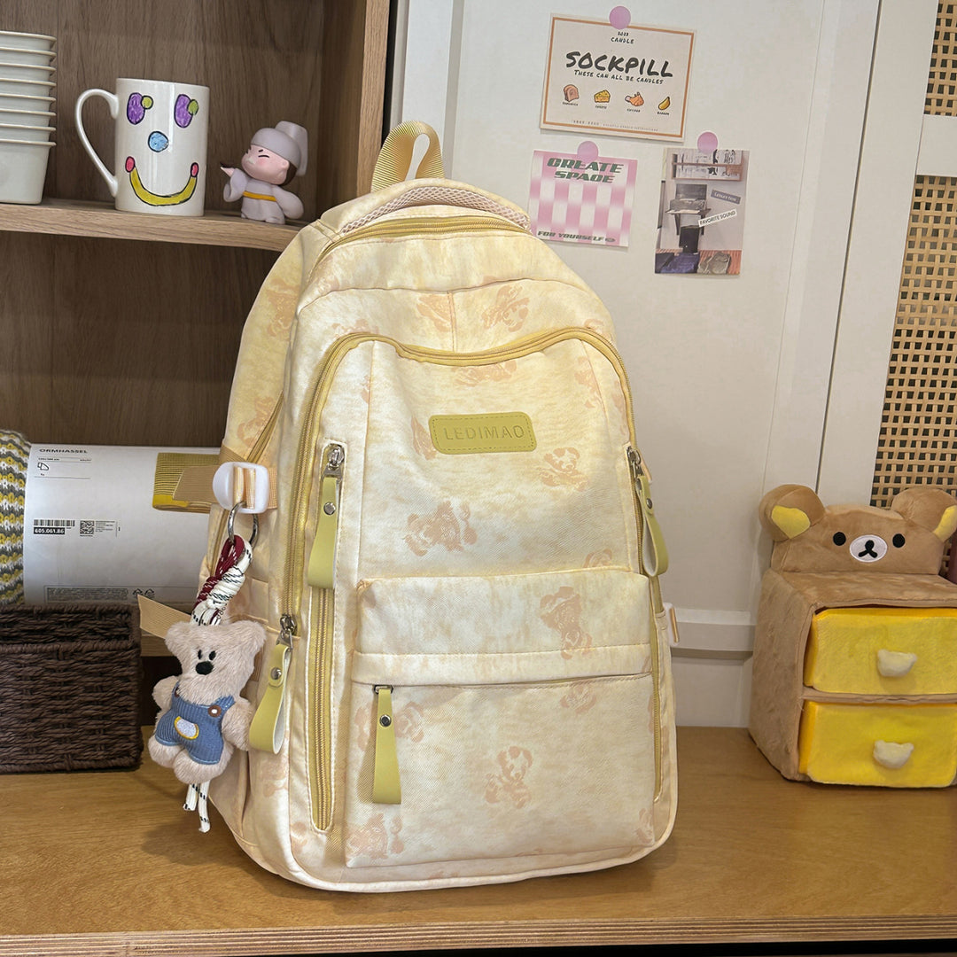 Cute Character Print School Backpack