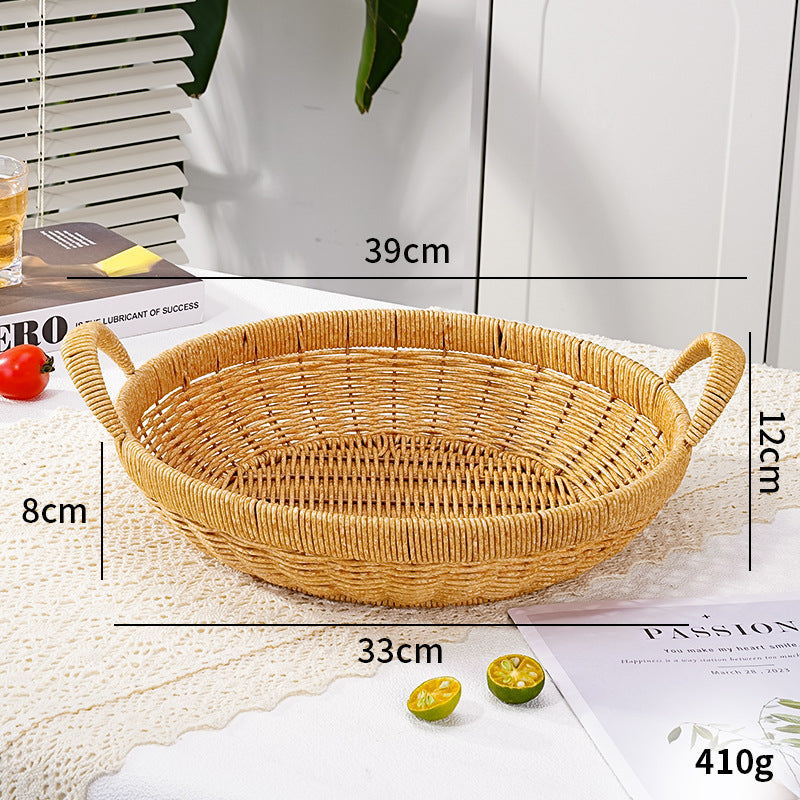 Handwoven Round Serving Basket Bowlift