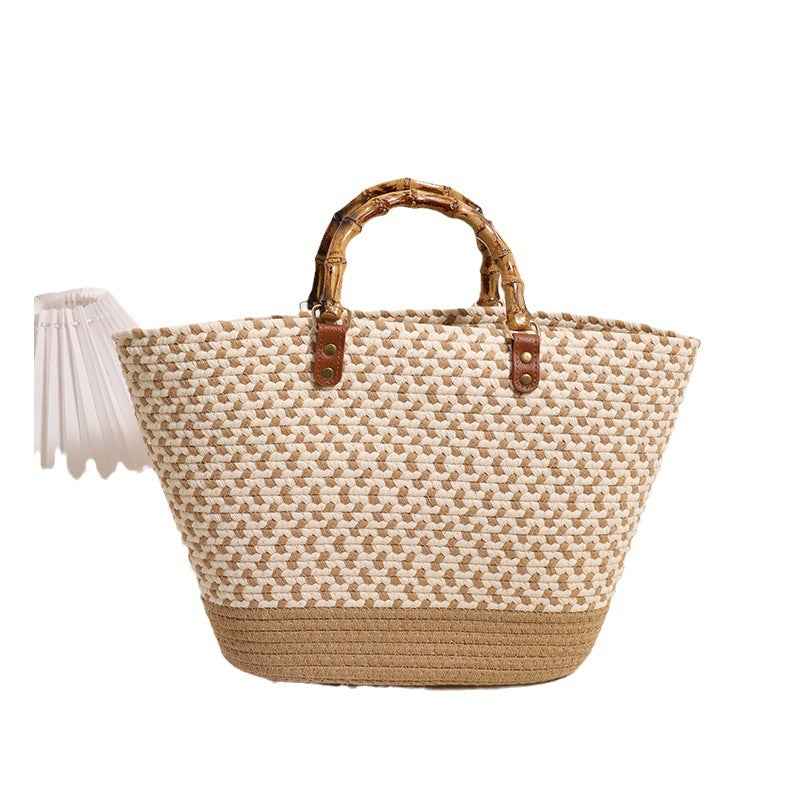 Elegant bamboo handle shopping bag Bowlift